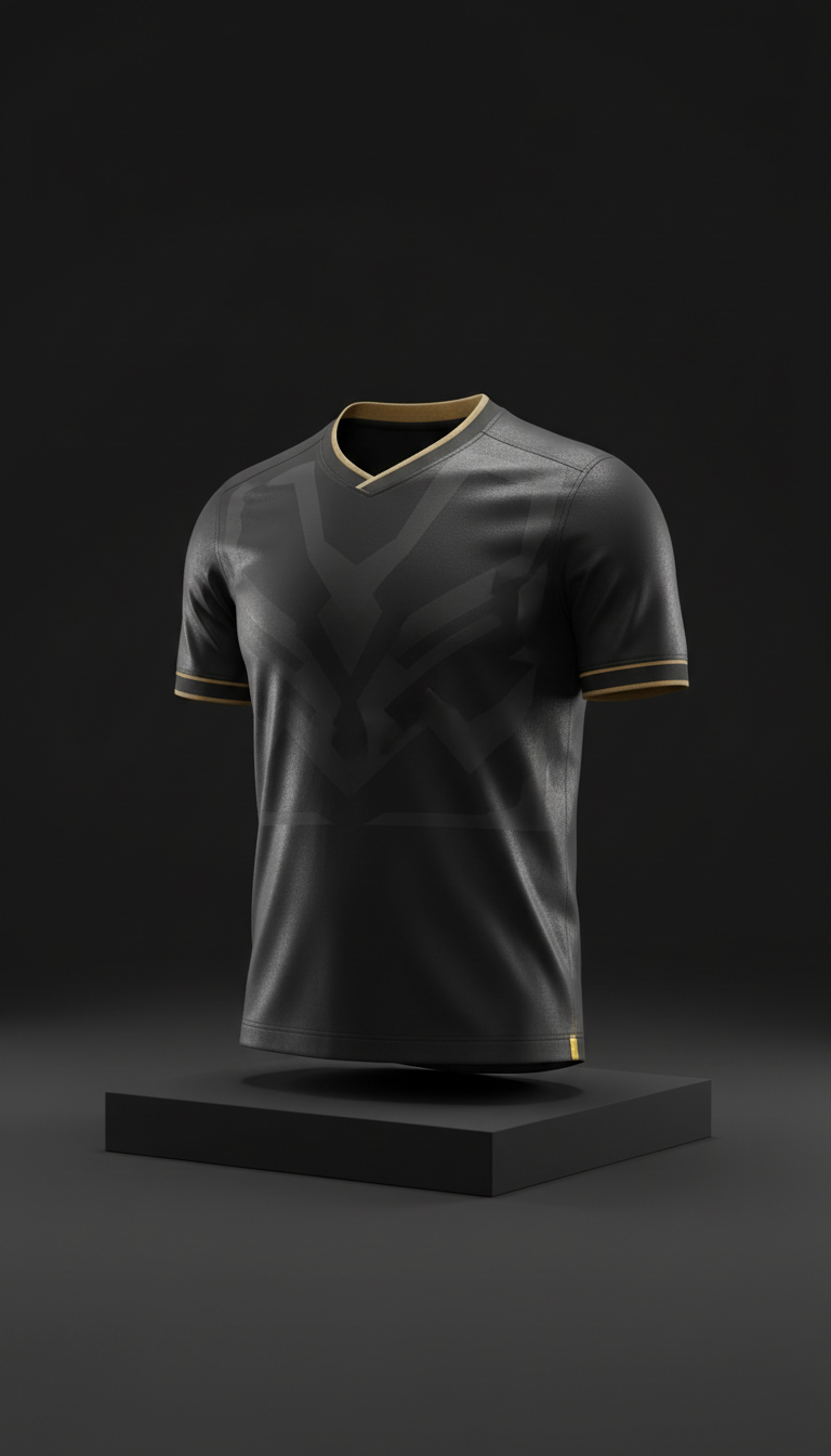 Third jersey with metallic finishes